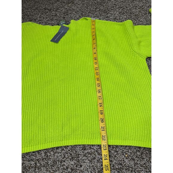 NWT French Connection Womens Neon Green Sweater Sz S Oversized Boxy Gorpcore - Picture 9 of 9